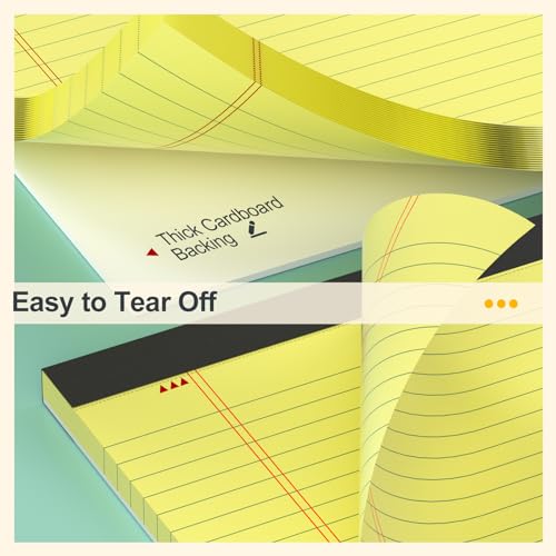PINJINGPRO Yellow Legal Pads 8.5×11 Paper Tablets, College Ruled Yellow Writing Pads 3 Pack Note Pads 8.5"x11" 30 Sheets/60 Pages, Sturdy Backing – Lined Notepad Ideal for Students, Office, and Business Use - Image 4