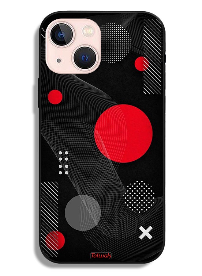 Tolwak Apple iPhone 13 mini Protective Case Round And Cross Shape Pattern - Image 2