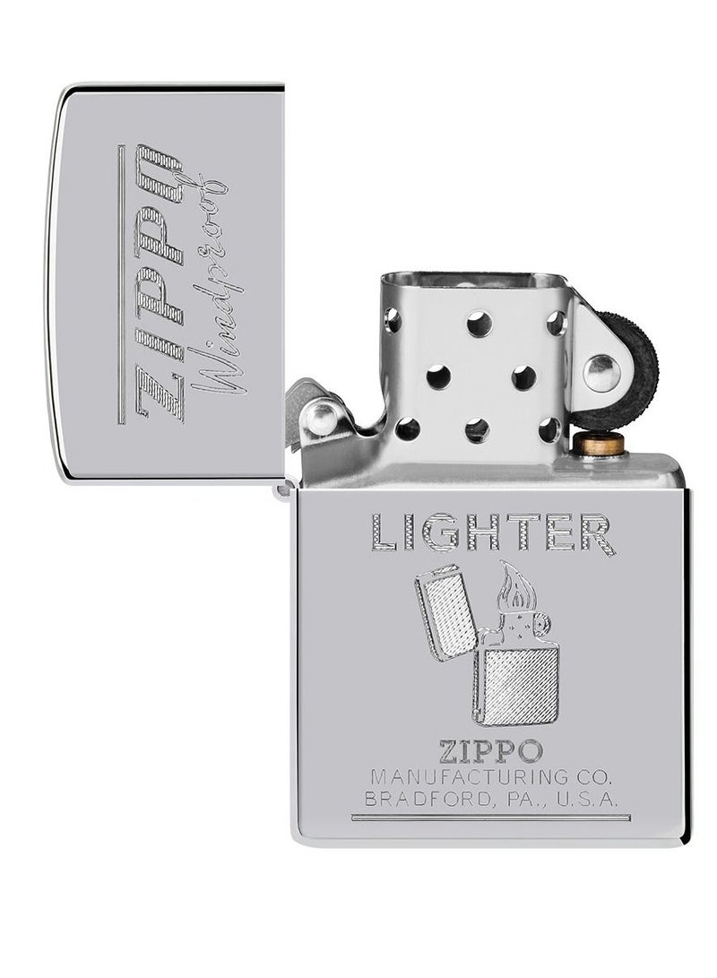 Zippo Ae184633 250 ولاعة زيبّو مقاومة للرياح بلمسة نهائية عالية اللمعان من الكروم - Image 4