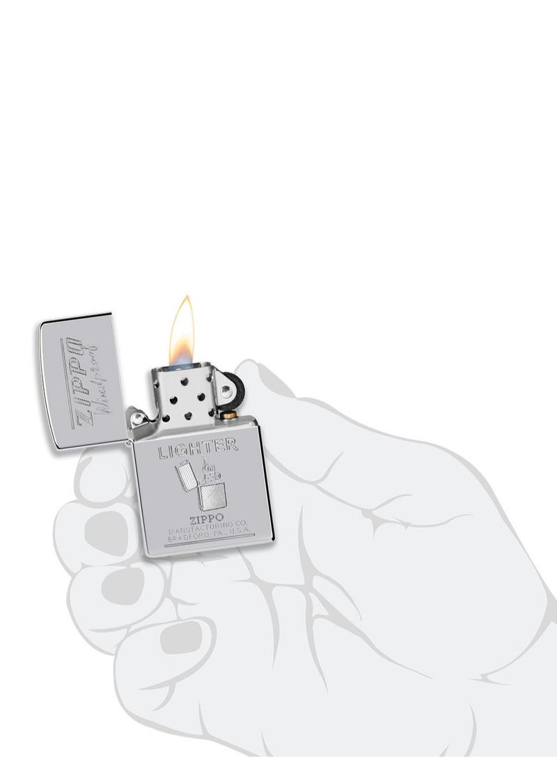 Zippo Ae184633 250 ولاعة زيبّو مقاومة للرياح بلمسة نهائية عالية اللمعان من الكروم - Image 5