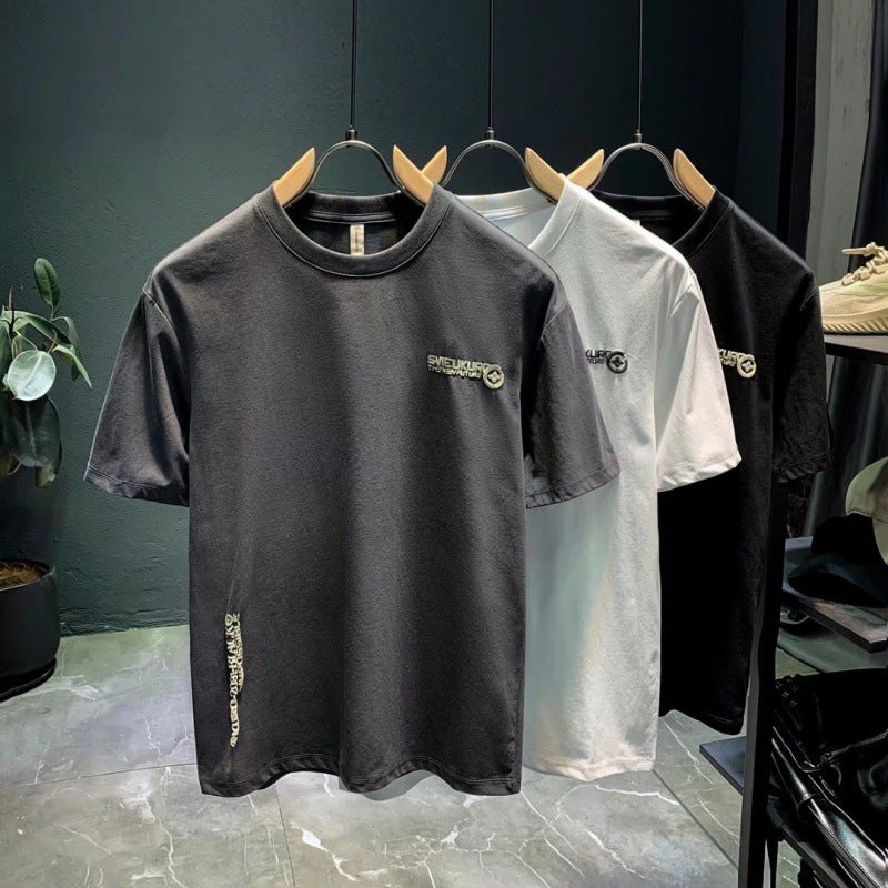 Short-sleeved T-shirt men's 2022 new casual fashion brand summer ins trendy all-match T-shirt A printed top fashion - Image 5