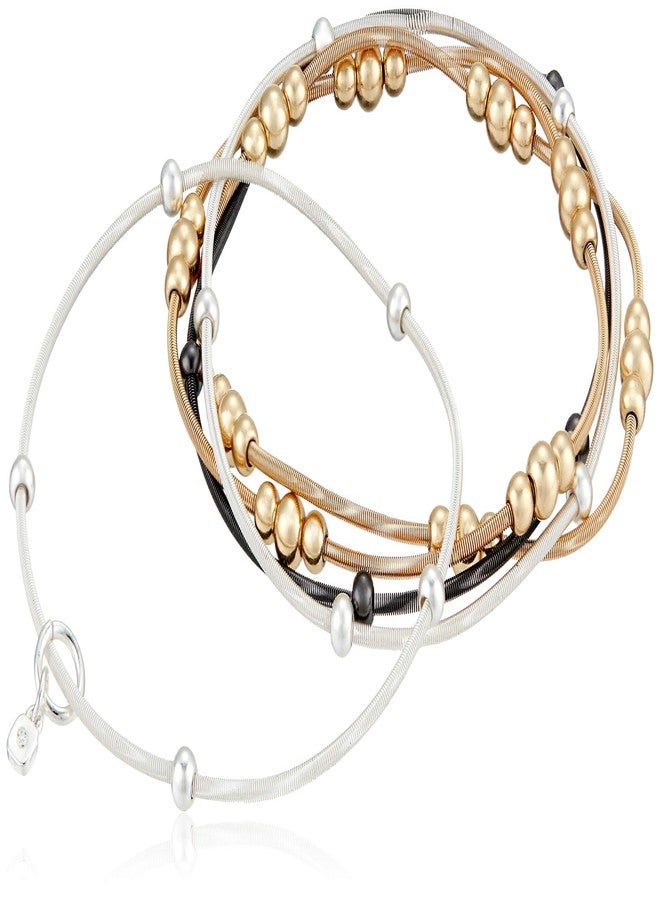 Nine West Women's 5 Row Stretch Bracelet Tri Tone - Image 1