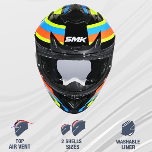 SMK Helmets SMK Typhoon Freeride ISI ECE & DOT Certified Full Face Dual Visor Helmet for Men and Women with Pinlock Fitted Clear Visor and Inner Sun Visor ( GL245 - S ) - Image 2