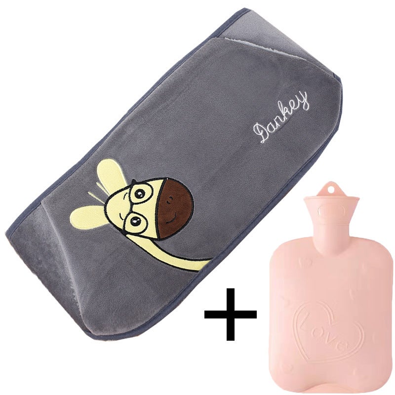 Water Bag Plush Belt Water Filling Warm Water Bag Compress Warm Waist Warm Hand Treasure Filling Warm Belly Warm Baby Female - Image 1