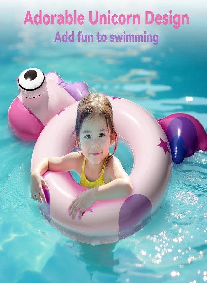 آي بلاي، آي ليرن عوامات سباحة للأطفال من Pool Wave، عوامات أنبوب سباحة قابلة للنفخ على شكل وحيد القرن للبنات، لعبة مائية خارجية للأطفال الصغار للشاطئ والبحيرة، هدية مثالية لحفلات الصيف للأطفال من عمر 3 إلى 8 سنوات. - Image 4