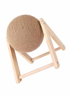 SYOSI Cat Scratcher Scratching Ball Toy Natural Spinning Solid Wood for Kittens Interactive  - Image 1