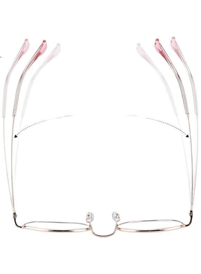 Oona Reading Glasses For Men And Women, High-Definition Anti-Blue Light Anti-Radiation Glasses For Elderly, Rose Gold, 100 Degrees - Image 2