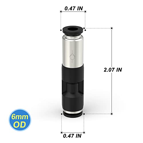 TAILONZ PNEUMATIC 6mm Black Quick-plug type one-way check valve air pipe coupling SPU check valve 5PCS - Image 2