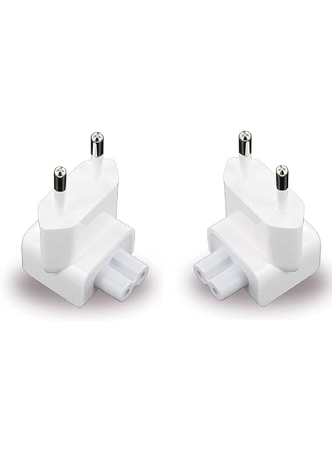 promass Mac European Plug Adapter & Europe Travel AC DuckHead Adapter/Charger/Converter EU Wall Replacement Plug For MacBook Pro/Air/lPhone/lPad) & Power Charge Brick - White (White ~ (2Pack)) - Image 2