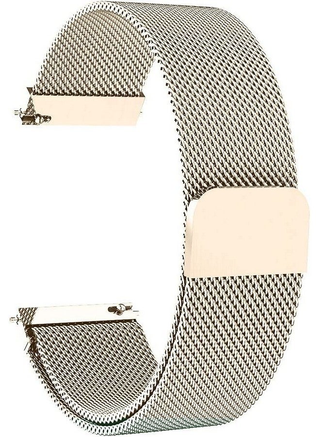 HUMBLE Stainless Steel 19mm Chain Strap with Magnetic Buckle Compatible with Noise Colorfit Pro 2, Boat Storm Smart Watch & Watches with 19mm Lugs Size (Gold) - Image 1