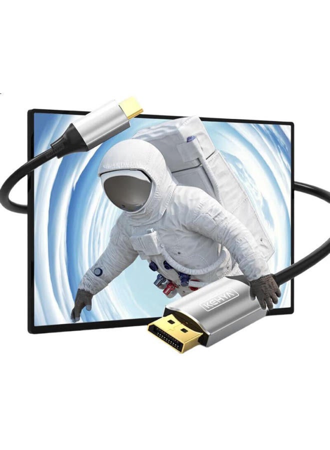 Keya Type-C To Dp1.2 Adapter Cable, 4K60Hz High-Definition Converter Cable, 120Hz/165Hz Thunderbolt 3 For Mobile Phones And Laptops, External Monitor Screen Mirroring, 1 Meter - Image 3