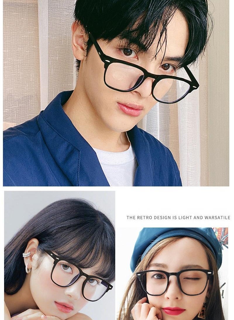 The oval retro myopia glasses frame can be equipped with prescription anti-blue light small face flat glasses - Image 2