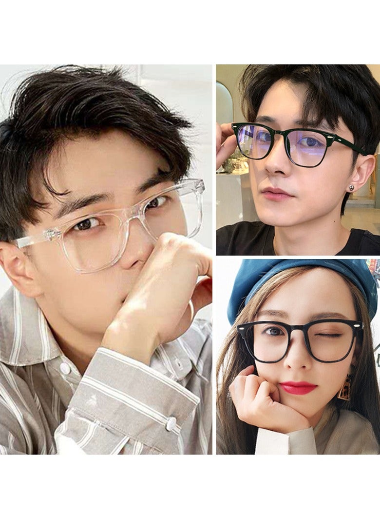 The oval retro myopia glasses frame can be equipped with prescription anti-blue light small face flat glasses - Image 3