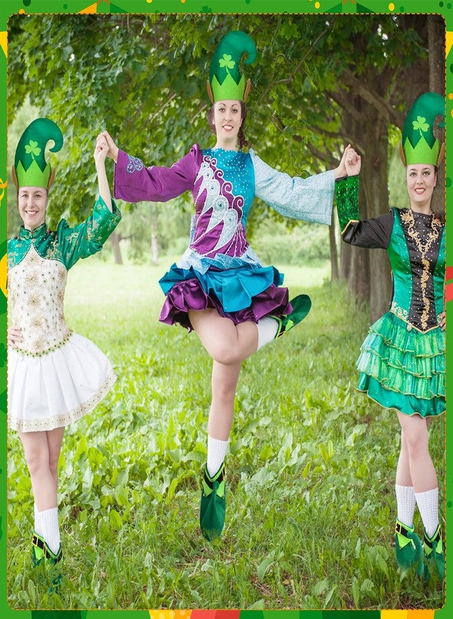 Breathffy طقم من قطعتين من أحذية Leprechaun وقبعة الحفلات الخاصة بعيد القديس باتريك من Breathffy مع إكسسوارات زي الشامروك اللبادي للرجال والنساء - Image 4