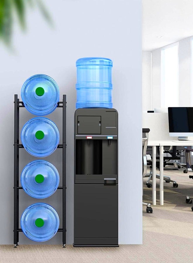 Chase Up Water Bottle Storage Stand, 4 Tier Water Bottle Holder, 5 Gallons Heavy Duty Water Jug Rack for Kitchen Home and Office Easy To Assemble Black - Image 2