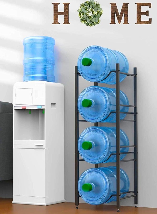Chase Up Water Bottle Storage Stand, 4 Tier Water Bottle Holder, 5 Gallons Heavy Duty Water Jug Rack for Kitchen Home and Office Easy To Assemble Black - Image 3