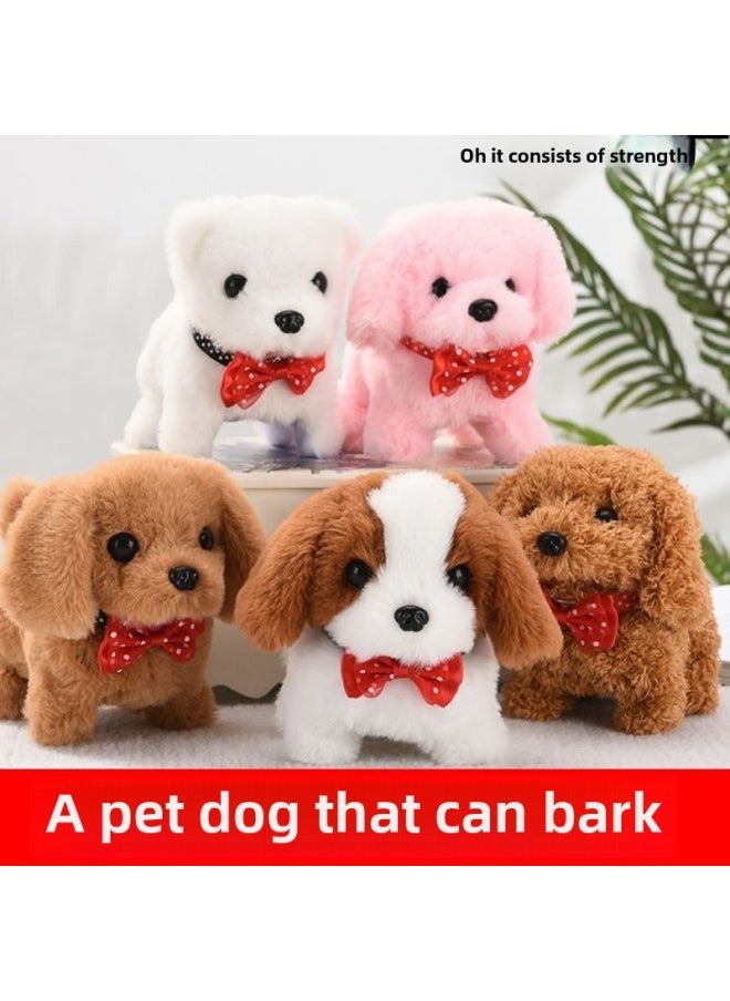 Simulation Plush Toy Dog Children Can Walk Called Electric Puppy Boy Electronic Pet Dog Gift-Color:St Bernard Brown-Specification:Ordinary Battery Ten Collars And Ten Bow Ties  - Image 5