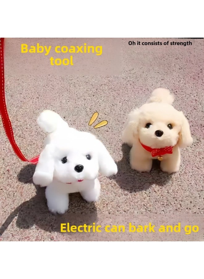 Simulation Plush Toy Dog Children Can Walk Called Electric Puppy Boy Electronic Pet Dog Gift-Color:St Bernard Brown-Specification:Ordinary Battery Ten Collars And Ten Bow Ties  - Image 3