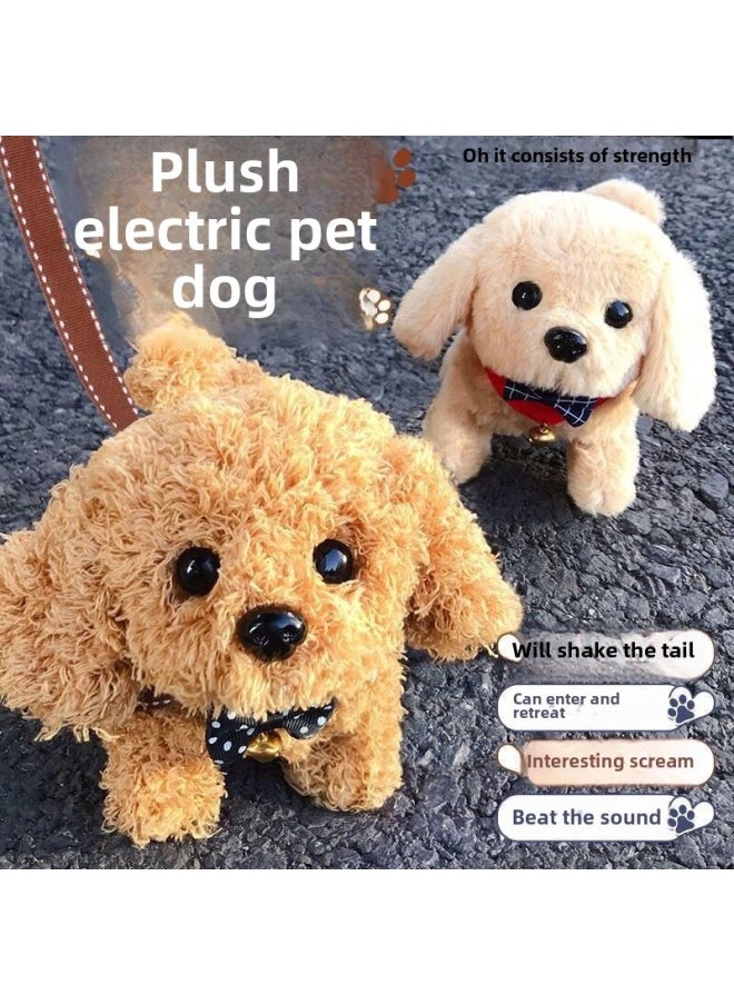 Simulation Plush Toy Dog Children Can Walk Called Electric Puppy Boy Electronic Pet Dog Gift-Color:St Bernard Brown-Specification:Ordinary Battery Ten Collars And Ten Bow Ties  - Image 2
