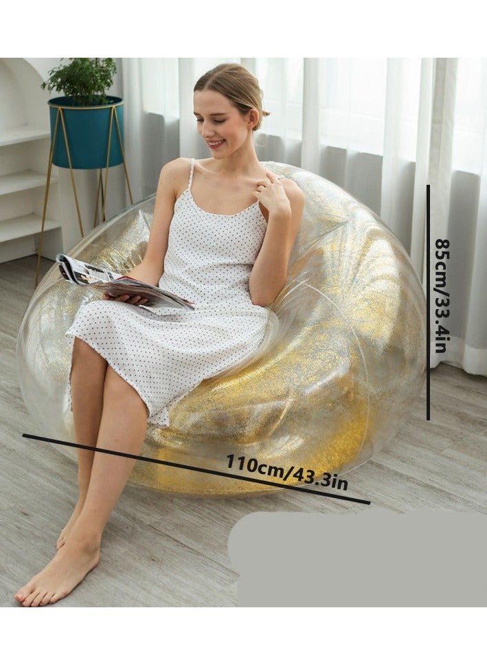 HEYAN Beanless Bag Inflatable Lounge Chair , Air Sofa Outdoor Inflatable Lazy Sofa Chair 110x110x85cm - Image 2