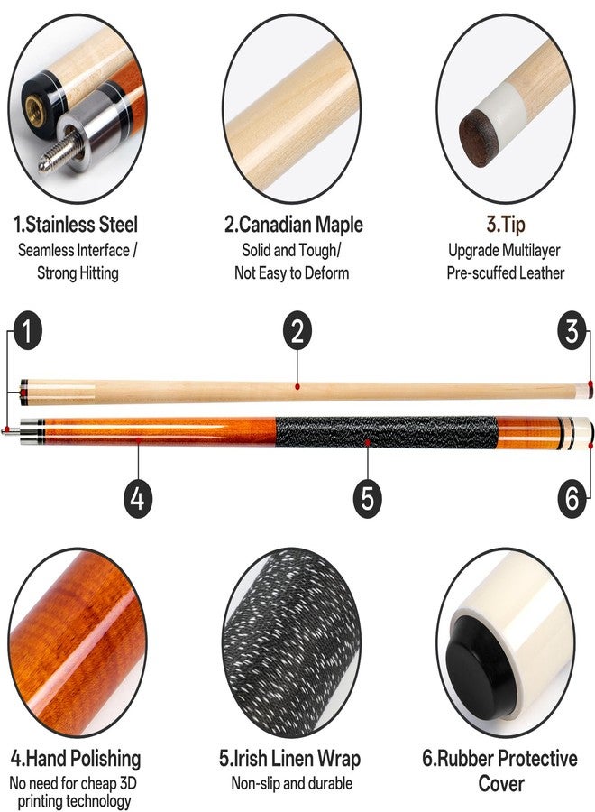 Aklot Pool Cue,Pool Cues Set of 3 Pool 58" Cue Sticks Pool Cues Adult Canadian Maple Wood Cue Stick Pool Cues Adult 19 20 21 oz - Image 3