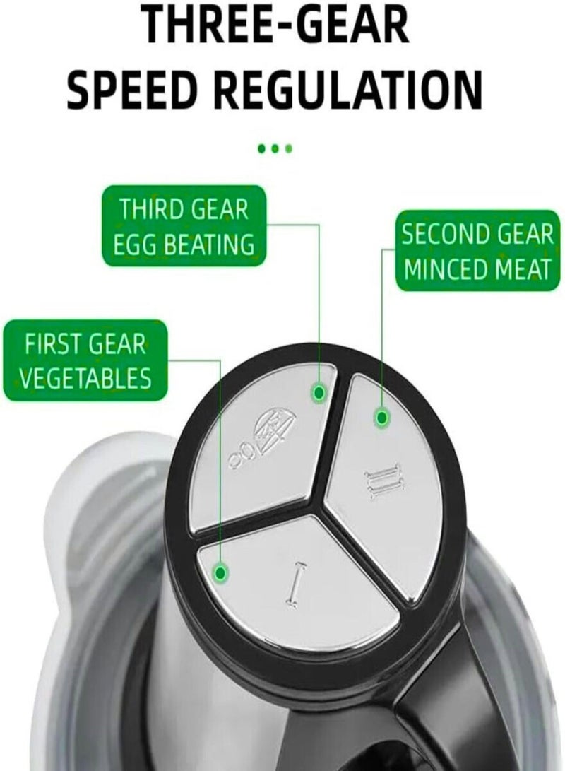 gvc pro 3L Stainless Steel Meat and Vegetable Electric Chopper with 4 Sharp Blades, 350W, and Three Speed Settings 3 L 350 W GVCH-983 Silver - Image 5