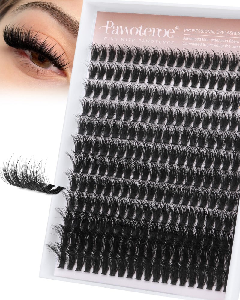 Pawotence Wispy Lash Clusters 12-22mm Cluster Eyelash Extensions 240pcs Individual Lashes Clusters Fairy Spikes Eyelash Clusters Lashes Extension - Image 1