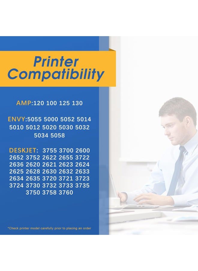 ESTON Remanufactured for HP 65 Ink cartridges Black/Color Combo Pack Works with HP Deskjet 3755 3772 3700 3722 3752 2600 2622 Envy 5055 5000 5070 5052 Printer（1Balck 1Color - Image 2