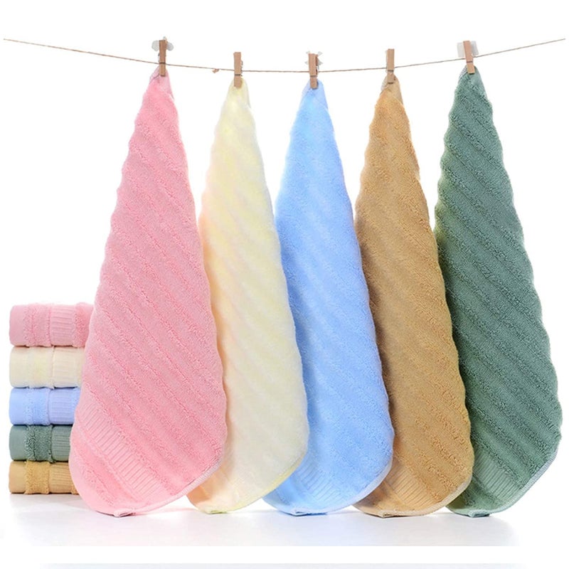 Mush Bamboo Face Towel Ultra Soft Absorbent Quick Dry Towel For Facewash Gym Travel Yoga Recommended For Acne Prone Skincare 5 Assorted 500 tc - Image 2