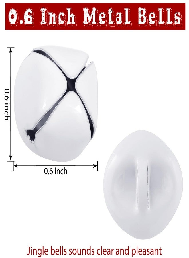 LIGHOON Jingle Bells for Crafts, 120 Pcs Large Jingle Bells Bulk, 0.6 Inch Christmas Craft Bells for DIY Festival Home Wreath Christmas Party Decoration (White) - Image 3