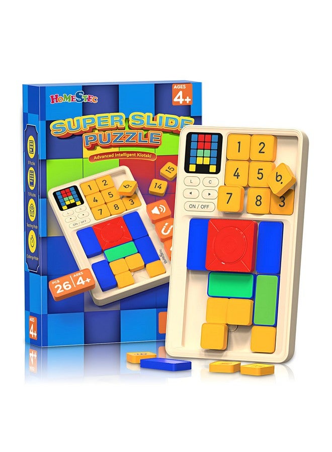 HOMESTEC HOMESTEC Super Slide Puzzle, Hand Held Travel Games for Kids, Brain Teaser Toys Road Trip Activities for Boys Girls Adults, Birthday Easter Basket Stuffers  - Image 1