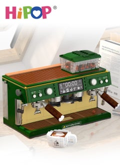 HIPOP Coffee Machine Building Block Model, Vintage Artwork Model Decoration,Assembly Building Block Toy  - Image 1