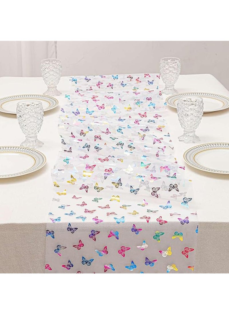Generic Butterfly Table Runner,Decoration Tablecloth,Rectangle Table Runners for Birthday Party ,Supplies Decorations Wedding Bachelorette Holiday Celebration Bridal Shower Baby Shower  - Image 2