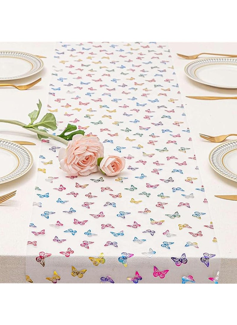 Generic Butterfly Table Runner,Decoration Tablecloth,Rectangle Table Runners for Birthday Party ,Supplies Decorations Wedding Bachelorette Holiday Celebration Bridal Shower Baby Shower  - Image 4