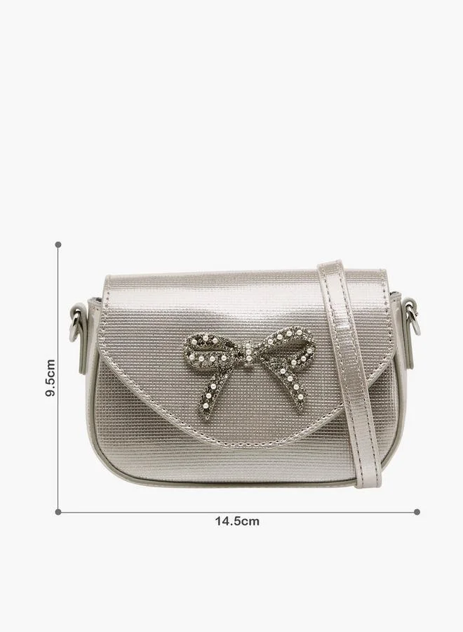 Celeste Bow Embellished Crossbody Bag with Chain Strap Ramadan Collection