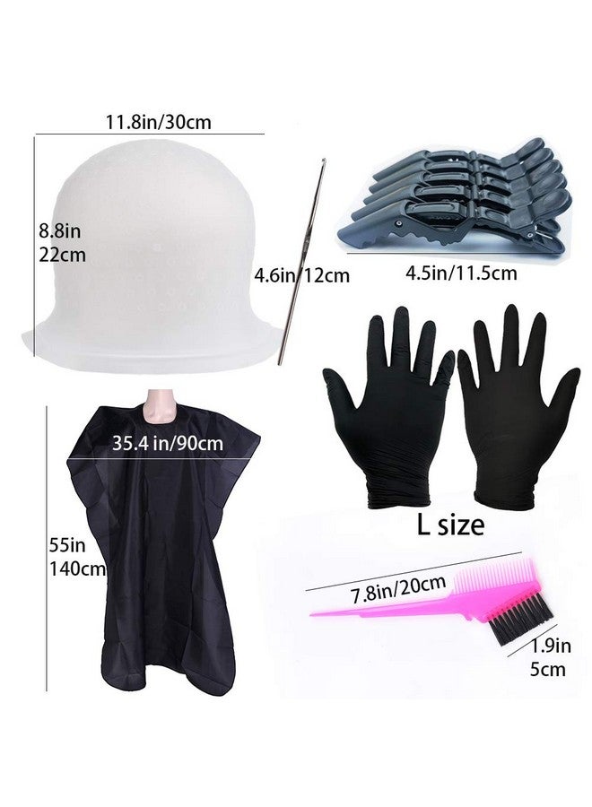 RJMBMUP Silicone Highlight Caps Set for Color Hair 2 PCS Professional Reusable Highlighting Caps with Hooks & Salon Hairdressing Dyeing Staining Tools for Women Men - Image 2