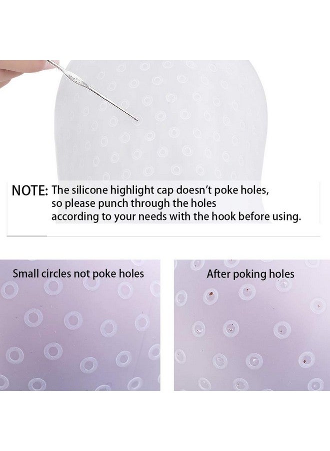 RJMBMUP Silicone Highlight Caps Set for Color Hair 2 PCS Professional Reusable Highlighting Caps with Hooks & Salon Hairdressing Dyeing Staining Tools for Women Men - Image 4