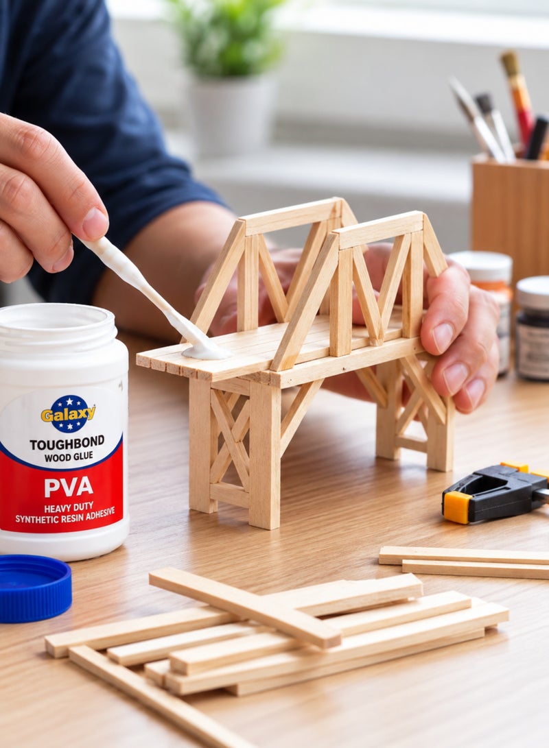 Galaxy ToughBond PVA Wood Glue 500g, Heavy Duty Synthetic Resin Adhesive for Woodworking, Furniture, Cabinetry, Wood Crafts & DIY Projects, Strong Bond Wood Adhesive - Image 4