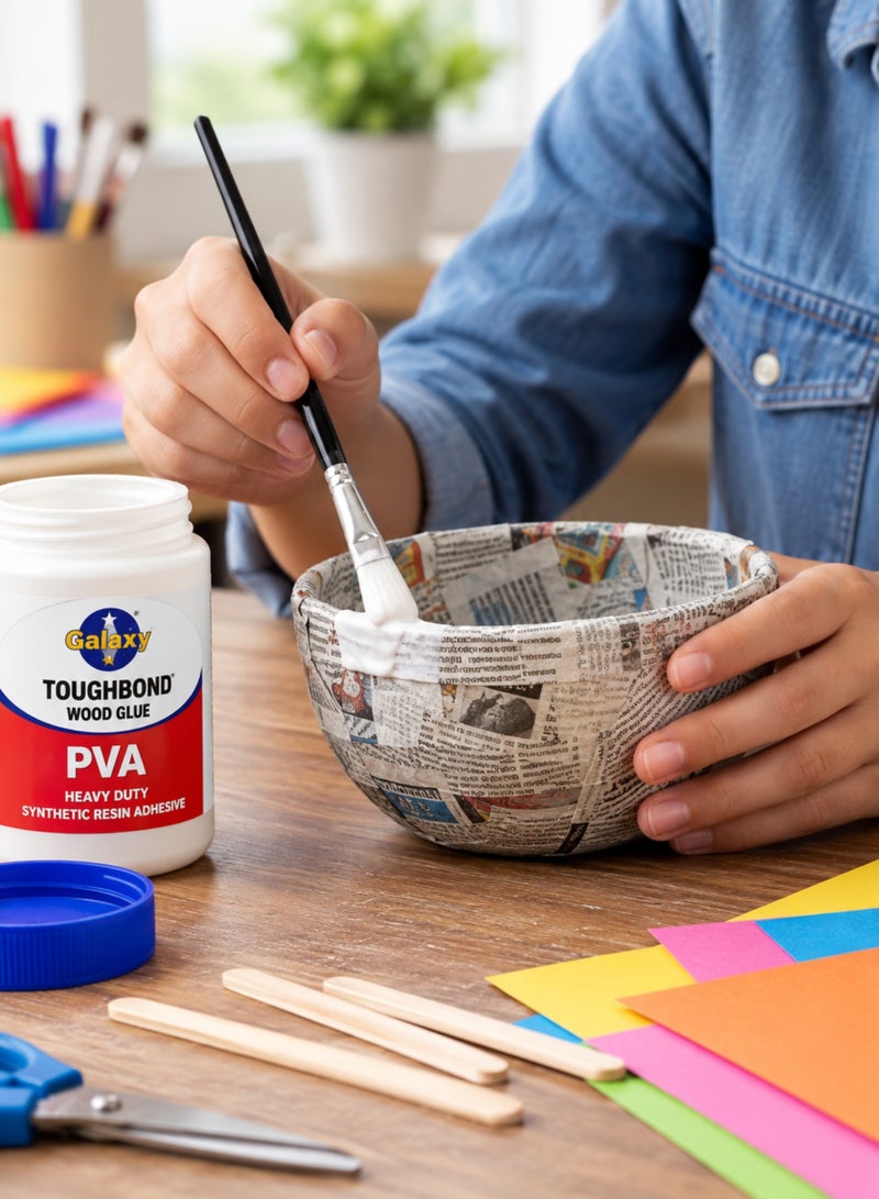 Galaxy ToughBond PVA Wood Glue 500g, Heavy Duty Synthetic Resin Adhesive for Woodworking, Furniture, Cabinetry, Wood Crafts & DIY Projects, Strong Bond Wood Adhesive - Image 2