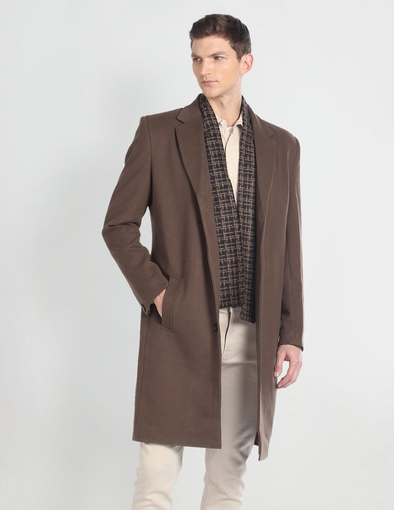 Arrow Men's Polyester Trench Knee Length Coat (ASAGJK4790_Brown, 2XL - Image 3