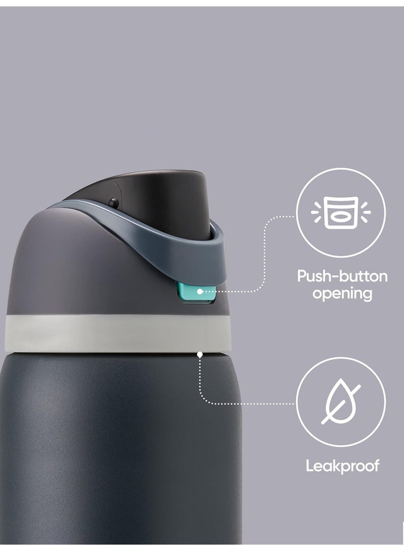 ROEIEIS 32oz Insulated Stainless Steel Water Bottle with Straw, for Outdoor Sports and Travel, BPA-Free, Leak-Proof, Car Bottles.. (Blue) - Image 3