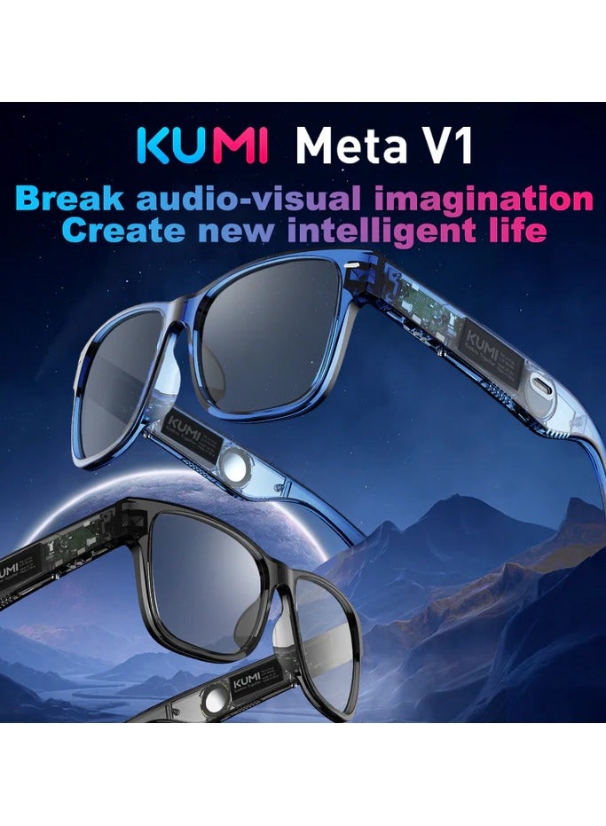 Kumi Meta V1 Smart Glasses, Semi-Transparent Design, Removable Lenses, Dual Speakers, AI Voice Assistant - Image 4