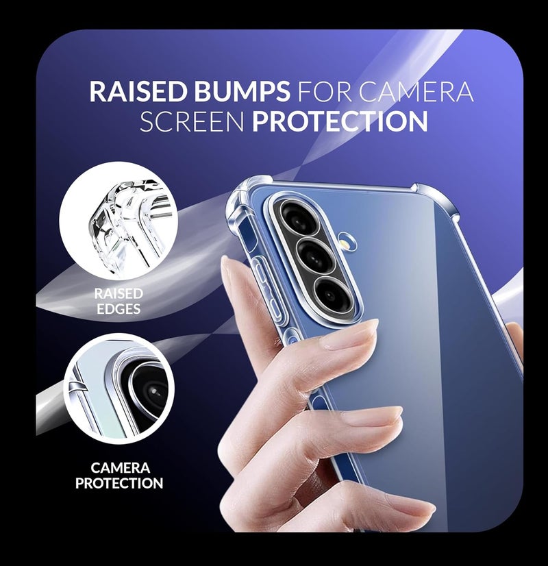 ShieldTech Back Cover Case + Screen Protector for Samsung Galaxy M16 5G / F16 5G | Transparent Mobile Phone Back Cover for Samsung Galaxy M 16 / F 16 5G | Samsung M16 / F16 5G TPU Transparent Case - Image 4