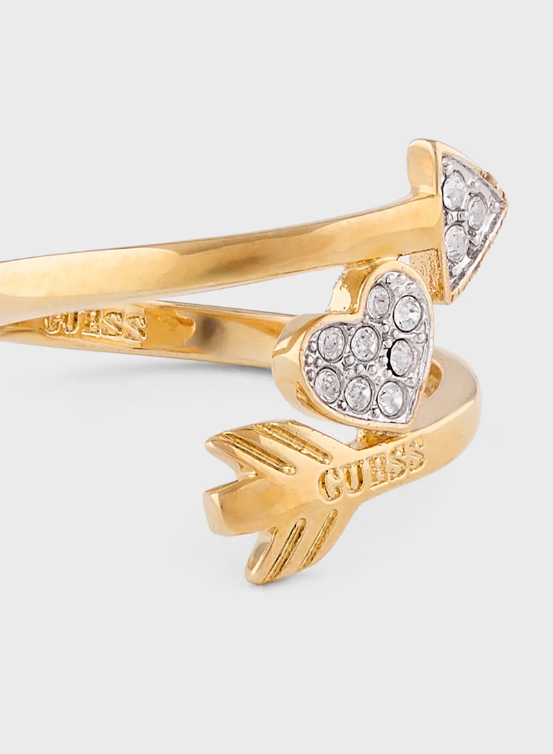 GUESS Embellished Detail Single Curved Ring