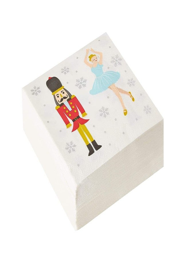 Juvale Ballet Cocktail Napkins - 100-Pack, 2-Ply White, 5x5 in Folded & 10x10 in Unfolded - Nutcracker Napkin Design & Disposable Party Supply - Absorbent for Cocktail & Dinner Events - Image 5