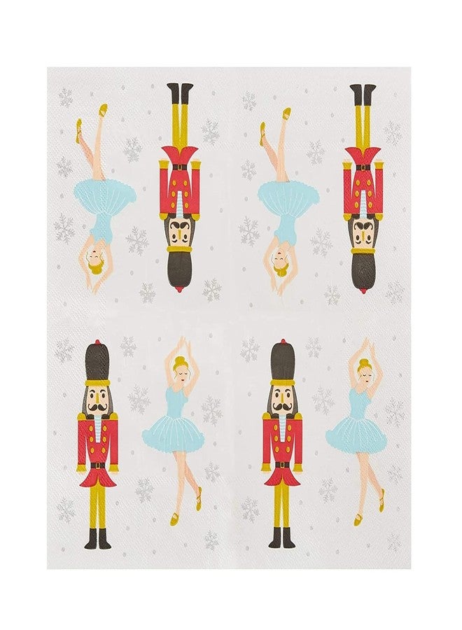 Juvale Ballet Cocktail Napkins - 100-Pack, 2-Ply White, 5x5 in Folded & 10x10 in Unfolded - Nutcracker Napkin Design & Disposable Party Supply - Absorbent for Cocktail & Dinner Events - Image 4
