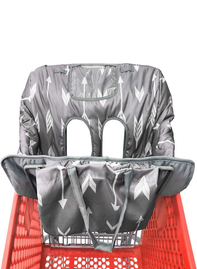HIVVI Portable 2-in-1 Grocery Cart Seat Cover and Baby Highchair Cover (Gray Arrow) - Image 3