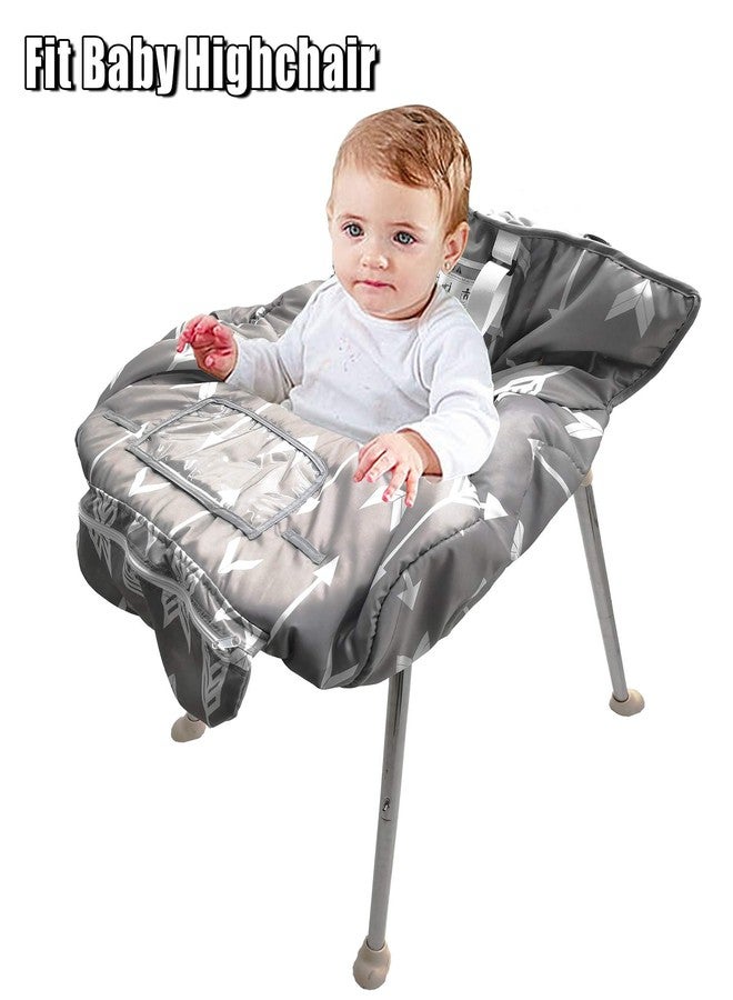 HIVVI Portable 2-in-1 Grocery Cart Seat Cover and Baby Highchair Cover (Gray Arrow) - Image 4