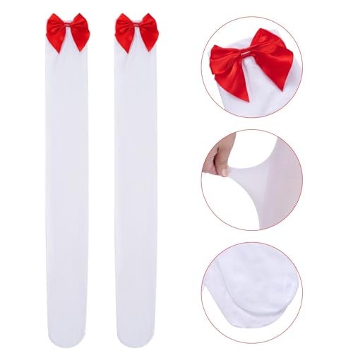 mifengda Nurse Costume Halloween Women Costume Accessories Red Nurse Hat Headband Cosplay Outfit Set Includes Headband Glasses Stethoscope High Sock for Halloween Cosplay Party - Image 3