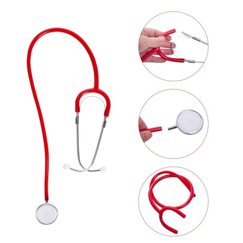 mifengda Nurse Costume Halloween Women Costume Accessories Red Nurse Hat Headband Cosplay Outfit Set Includes Headband Glasses Stethoscope High Sock for Halloween Cosplay Party - Image 5